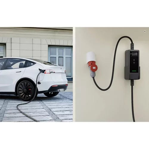 DEPOW deM2D11B20A_DL 11 kW-os hordozható elektromosautó-töltő, 20 m-es kábellel
