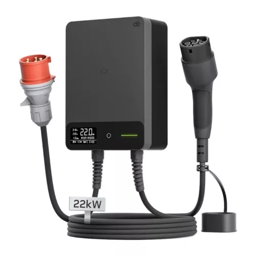 DEPOW deWB22B10A_DL 22 kW-os fali elektromosautó-töltő, 10 m-es kábellel