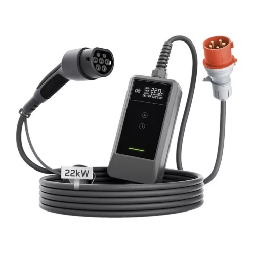 DEPOW deM2D22B10_DL hordozható elektromosautó-töltő, 22 kW, 10 m