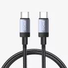BWOO BO-X401CC fonott USB-C–USB-C kábel, 1 m, 65 W, fekete
