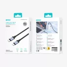 BWOO BO-X401CC fonott USB-C–USB-C kábel, 1 m, 65 W, fekete