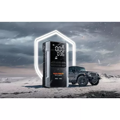 WOLFBOX MegaVolt 16 Air indítóakkumulátor és légkompresszor, 16 000 mAh, 3000 A