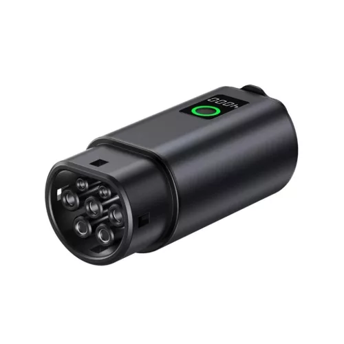 W-V2L-01 V2L Type 2–Schuko adapter, 3500 W, kijelzővel és tokkal, fekete