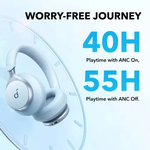 Anker SoundCore Space On Bluetooth-fejhallgató többpontos kapcsolattal, kék – A3035G31
