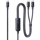 Baseus Flash 4 2in1 USB-C–2 × USB-C töltőkábel, 140 W, 1,5 m, fekete (E0426X00)