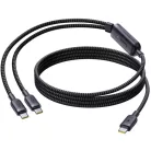 Baseus Flash 4 2in1 USB-C–2 × USB-C töltőkábel, 140 W, 1,5 m, fekete (E0426X00)
