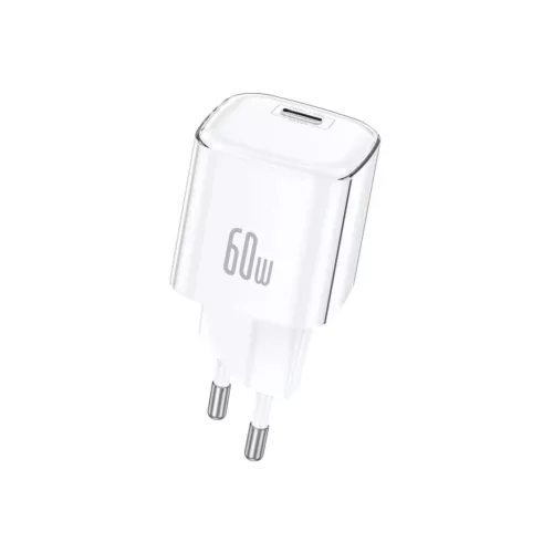 FONENG MAX40-EU GaN PD 60 W-os hálózati töltő USB-C–USB-C kábellel, fehér