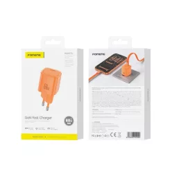   FONENG MAX40-EU GaN PD fali töltő, 60 W, 1 USB-C csatlakozó, narancssárga