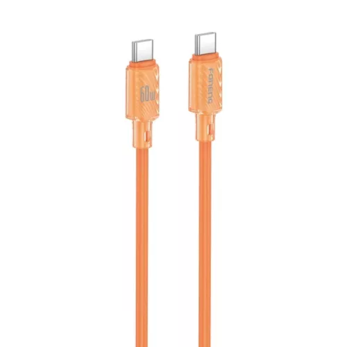FONENG X126 USB-C–USB-C kábel, PD 60 W, 1,2 m, narancssárga