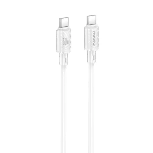 FONENG X126 USB-C–USB-C kábel, PD 60 W, 1,2 m, fehér