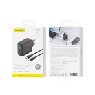 FONENG MAX60-EU GaN hálózati töltő TFT-kijelzővel, 65 W, USB-C–USB-C kábellel, fekete