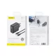 FONENG MAX60-EU GaN hálózati töltő TFT-kijelzővel, 65 W, USB-C–USB-C kábellel, fekete