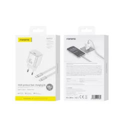   FONENG MAX41-EU 65 W-os GaN PD fali töltő USB-C–USB-C kábellel, fehér
