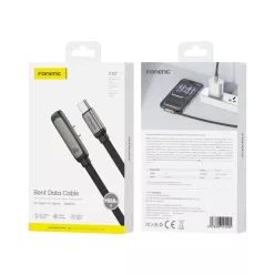   FONENG X127 90°-os USB-C–USB-C kábel, PD 60 W, 1,2 m, fekete