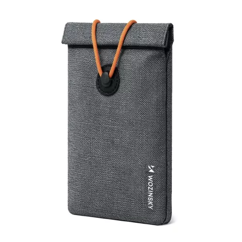 Wozinsky WPB-R12 RFID-védelemmel ellátott, zsinóros telefontok, szürke, 21,5 × 12 cm