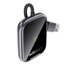 Acefast QC1 vezeték nélküli CarPlay és Android Auto autós adapter, fémes szürke