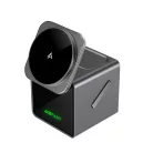 Acefast E34 3 az 1-ben vezeték nélküli töltő beépített USB-C kábellel, szürke