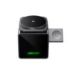 Acefast E34 3 az 1-ben vezeték nélküli töltő beépített USB-C kábellel, szürke