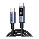 UGREEN L529 USB-C–USB-C kábel digitális kijelzővel, 100 W, 2 m