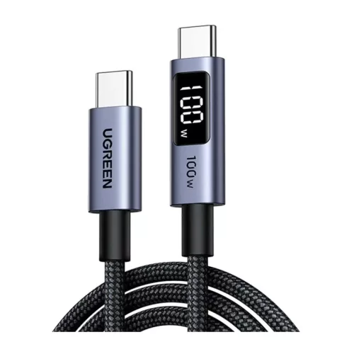 UGREEN L529 USB-C–USB-C kábel digitális kijelzővel, 100 W, 2 m
