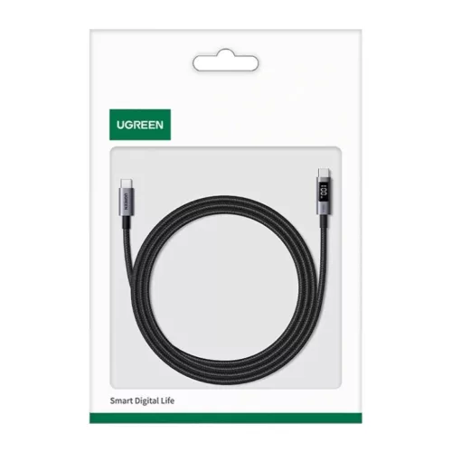 UGREEN L529 USB-C–USB-C kábel digitális kijelzővel, 100 W, 2 m