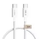 Tech-Protect Ultraboost Lite USB-C–USB-C kábel, 60W, 3A, 50 cm, fehér