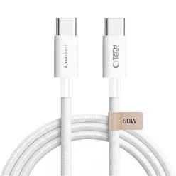   Tech-Protect Ultraboost Lite USB-C–USB-C kábel, 60 W, fehér