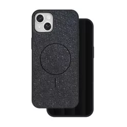   iPhone 13 6,1"-hoz fekete vékony csillámos mágneses tok