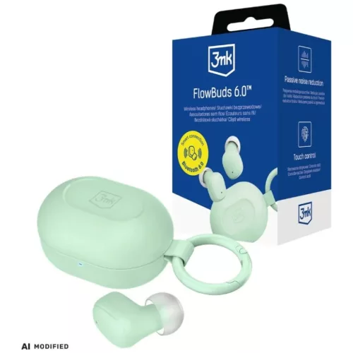 3MK FlowBuds 6.0 vezeték nélküli fülhallgató, zöld