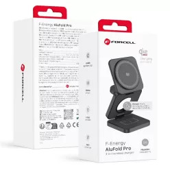   FORCELL AluFold Pro 3 az 1-ben Qi2.2 vezeték nélküli töltő, 25 W, sötétszürke