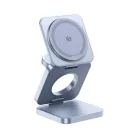 FORCELL AluFold Pro 3 az 1-ben Qi2.2 vezeték nélküli asztali töltő, 25 W, világoskék