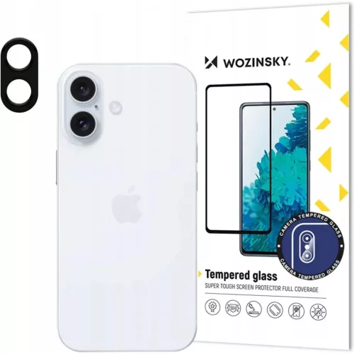 Wozinsky Full Camera Glass edzett üvegfólia teljes kameravédelem iPhone 16e/17e-hez üvegfólia