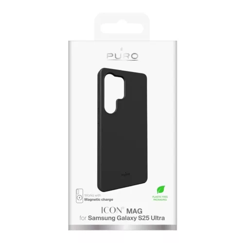 Puro Icon Mag Szilikon Tok MagSafe-fel Samsung Galaxy S25 Ultra - Fekete
