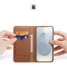 Samsung Galaxy S25 Edge Barna Dux Ducis Hivo fliptok és RFID védelemmel