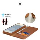 Samsung Galaxy S25 Edge Barna Dux Ducis Hivo fliptok és RFID védelemmel