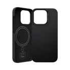 iPhone 16 Pro fekete Benks Magnetic Armor Air Kevlar fliptok PC Keret 600D (E065) tok