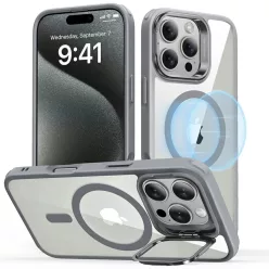   iPhone 16 Pro Szürke Átlátszó ESR Klasszikus Hibrid HaloLock Kitámasztó tok