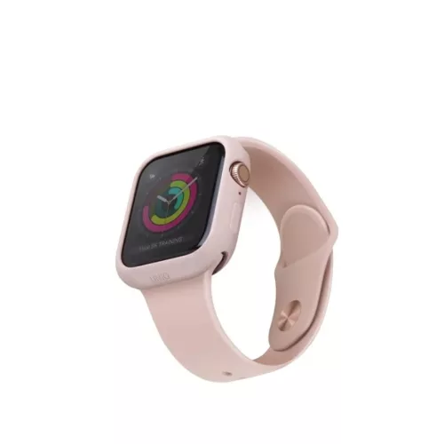 Apple Watch 44 mm Uniq Lino szilikon tok, rózsaszín