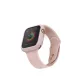Apple Watch 44 mm Uniq Lino szilikon tok, rózsaszín