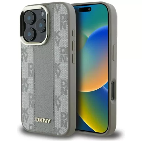 iPhone 16 Pro Bézs DKNY Kockás Minta Magsafe tok