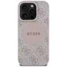 iPhone 16 Pro Rózsaszín Guess 4G Circle Classic Logo MagSafe tok