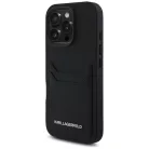 iPhone 16 Pro Fekete Karl Lagerfeld HC Grained PU Cardslot Metal Elong tok