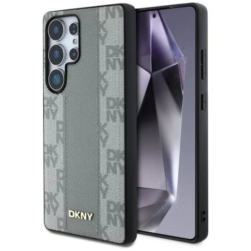 Samsung Galaxy S25 Ultra Szürke DKNY bőr kockás mintás MagSafe tok