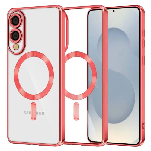 Techsuit - Luxus Kristály MagSafe - Samsung Galaxy S25 Edge - Piros tok