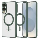 Techsuit - Luxus Kristály MagSafe - Samsung Galaxy S25 Edge - Mélyzöld tok