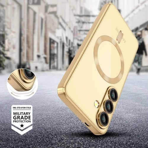 Techsuit - Luxus Kristály MagSafe - Samsung Galaxy S25 Edge - Világoszöld tok