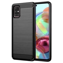   Techsuit - Carbon Szilikon - Samsung Galaxy A71 4G - Fekete tok