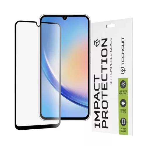 Techsuit - 111D Teljes Lefedettségű / Teljes Ragasztású Üveg - Samsung Galaxy A34 5G - Fekete üvegfólia