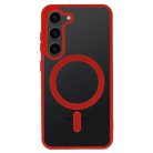 Akril Magsafe tok Samsung Galaxy S25 Edge piros tok