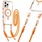 Tel Protect Strap átlátszó tok iPhone 16 Pro narancs tok